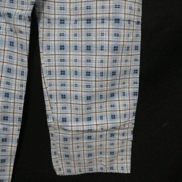 Blue Plaid Pajama Pants | medium | 100% cotton | Stretchy Waist and Drawstring - Picture 16 of 16